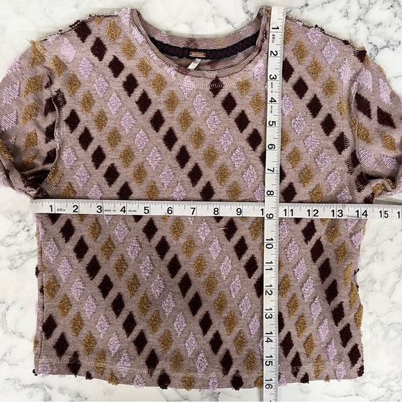 Free People Magic Carpet Diamond Terry Cloth Tee Size XS - Picture 5 of 8